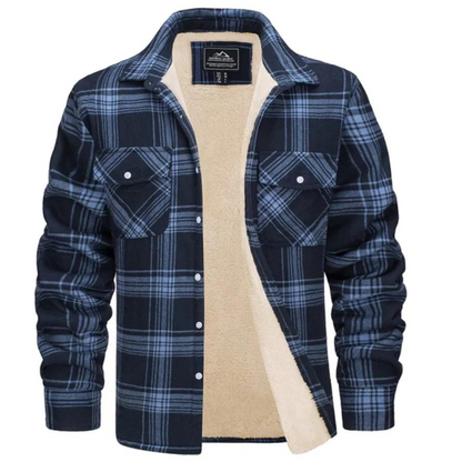 Chaqueta Cuadros Abrigo Forro Polar Cálido