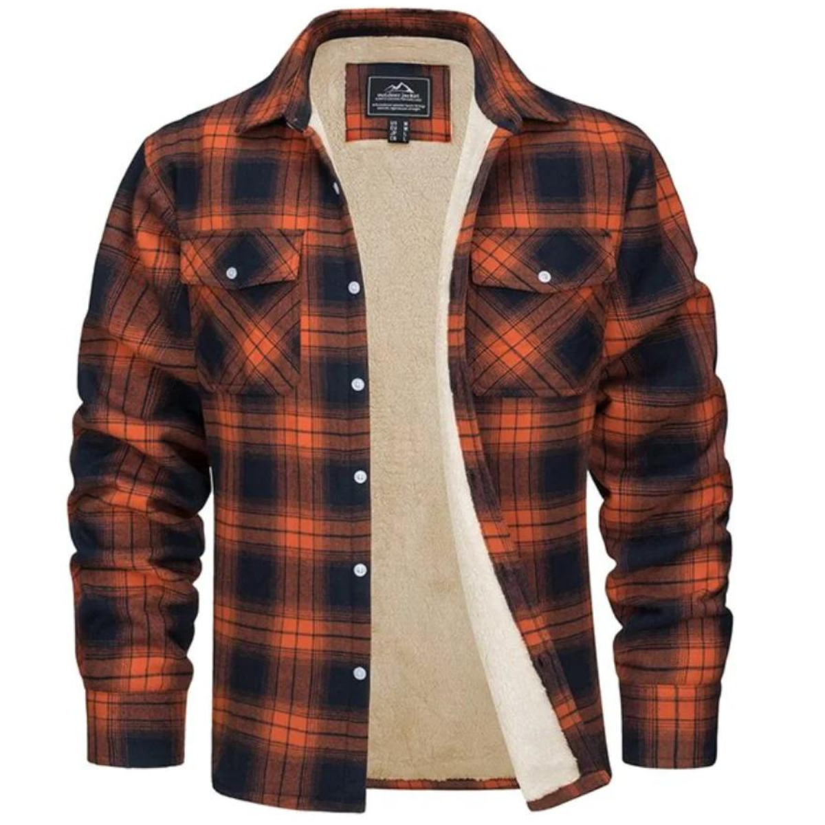 Chaqueta Cuadros Abrigo Forro Polar Cálido