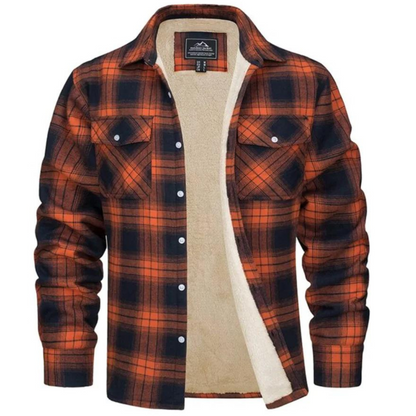 Chaqueta Cuadros Abrigo Forro Polar Cálido