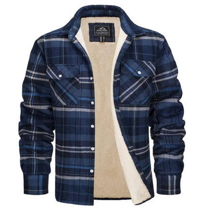 Chaqueta Cuadros Abrigo Forro Polar Cálido