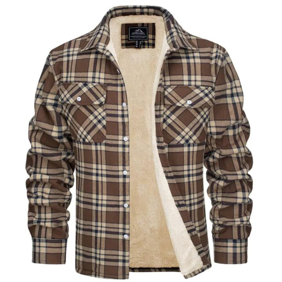 Chaqueta Cuadros Abrigo Forro Polar Cálido