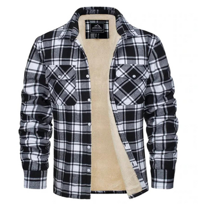 Chaqueta Cuadros Abrigo Forro Polar Cálido