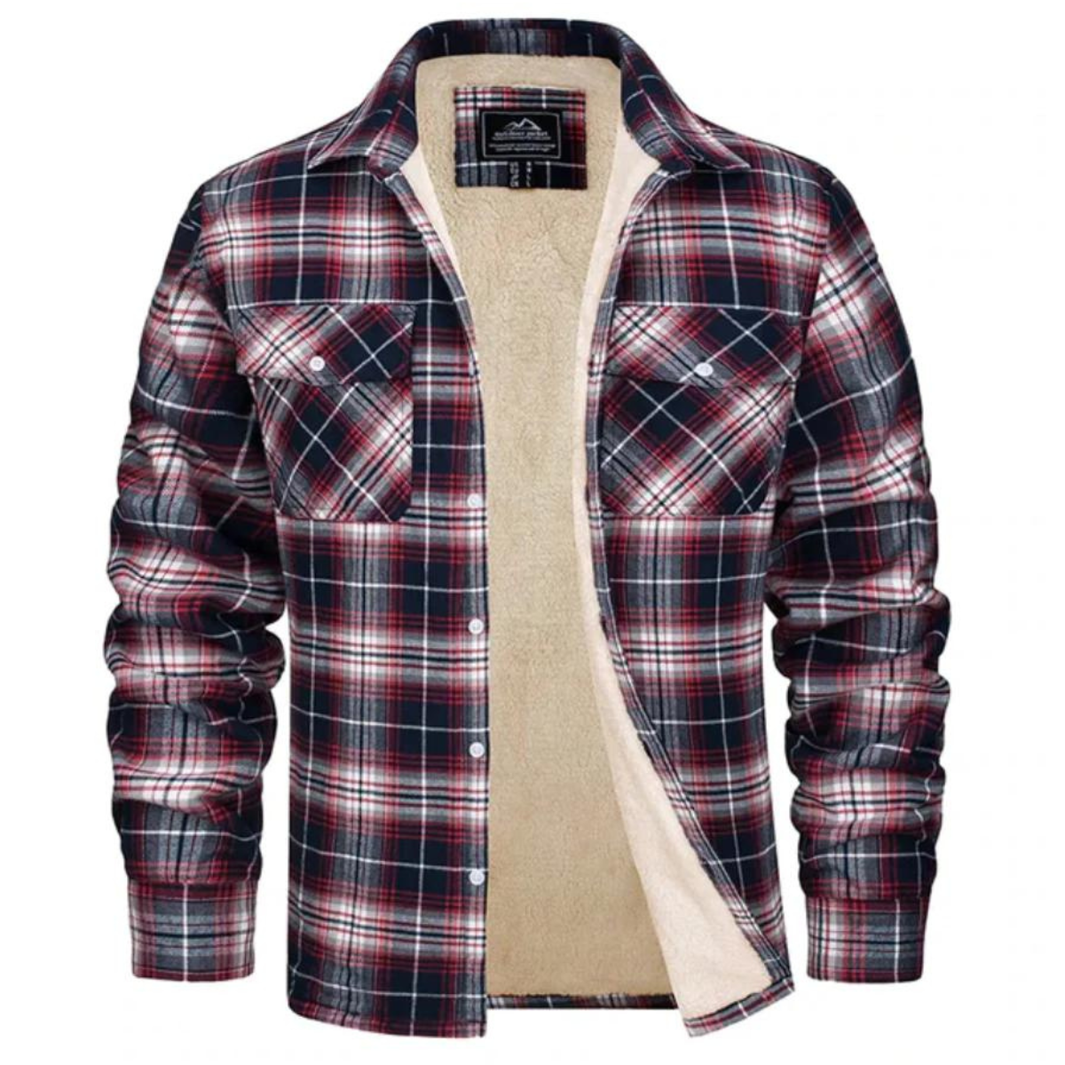 Chaqueta Cuadros Abrigo Forro Polar Cálido