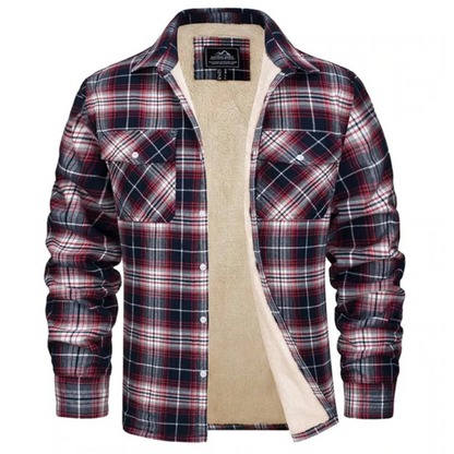Chaqueta Cuadros Abrigo Forro Polar Cálido