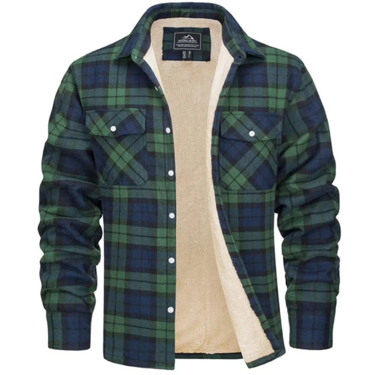 Chaqueta Cuadros Abrigo Forro Polar Cálido