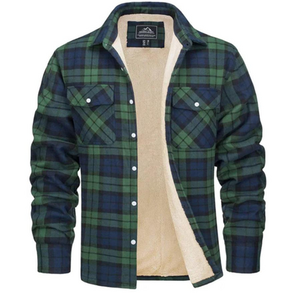 Chaqueta Cuadros Abrigo Forro Polar Cálido