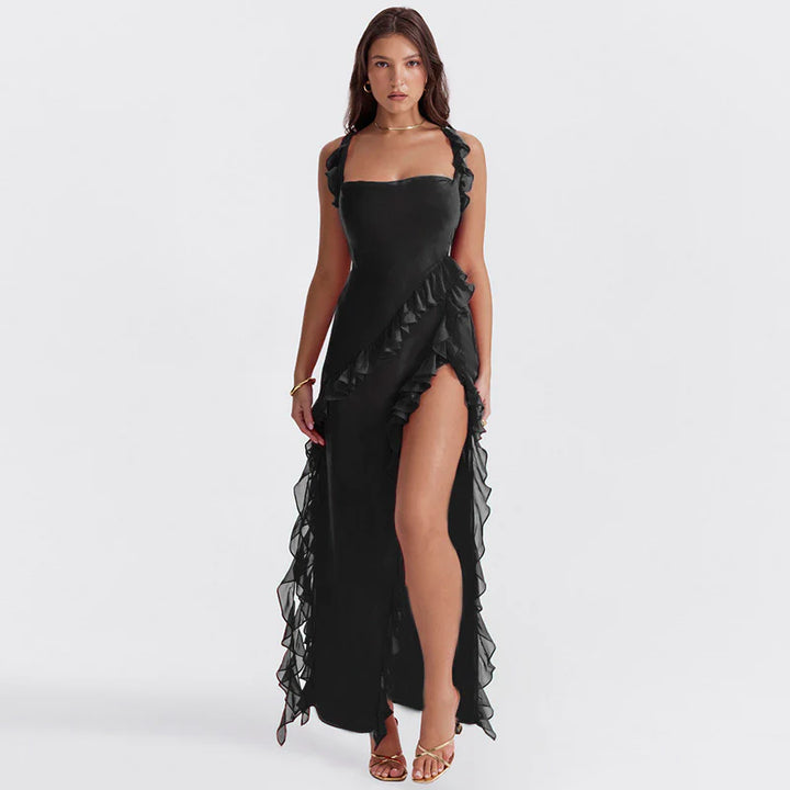 Vestido Largo de Noche con Encajes Elegantes
