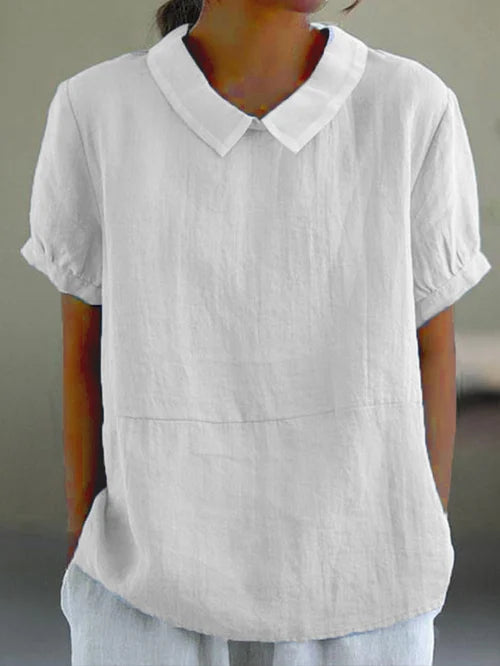 Blusa Mujer Sencilla Cuello Redondo Verano