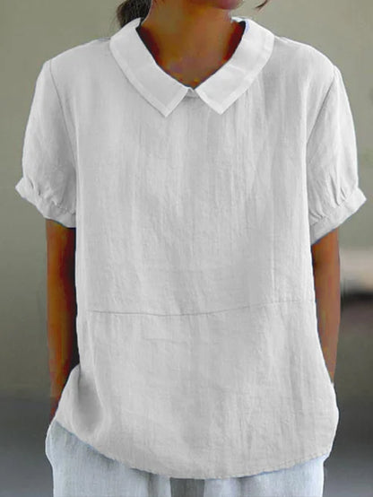 Blusa Mujer Sencilla Cuello Redondo Verano
