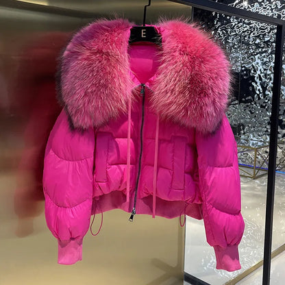 Abrigo Puffer Invierno Mujer Cuello Piel Artificial - Vestiria