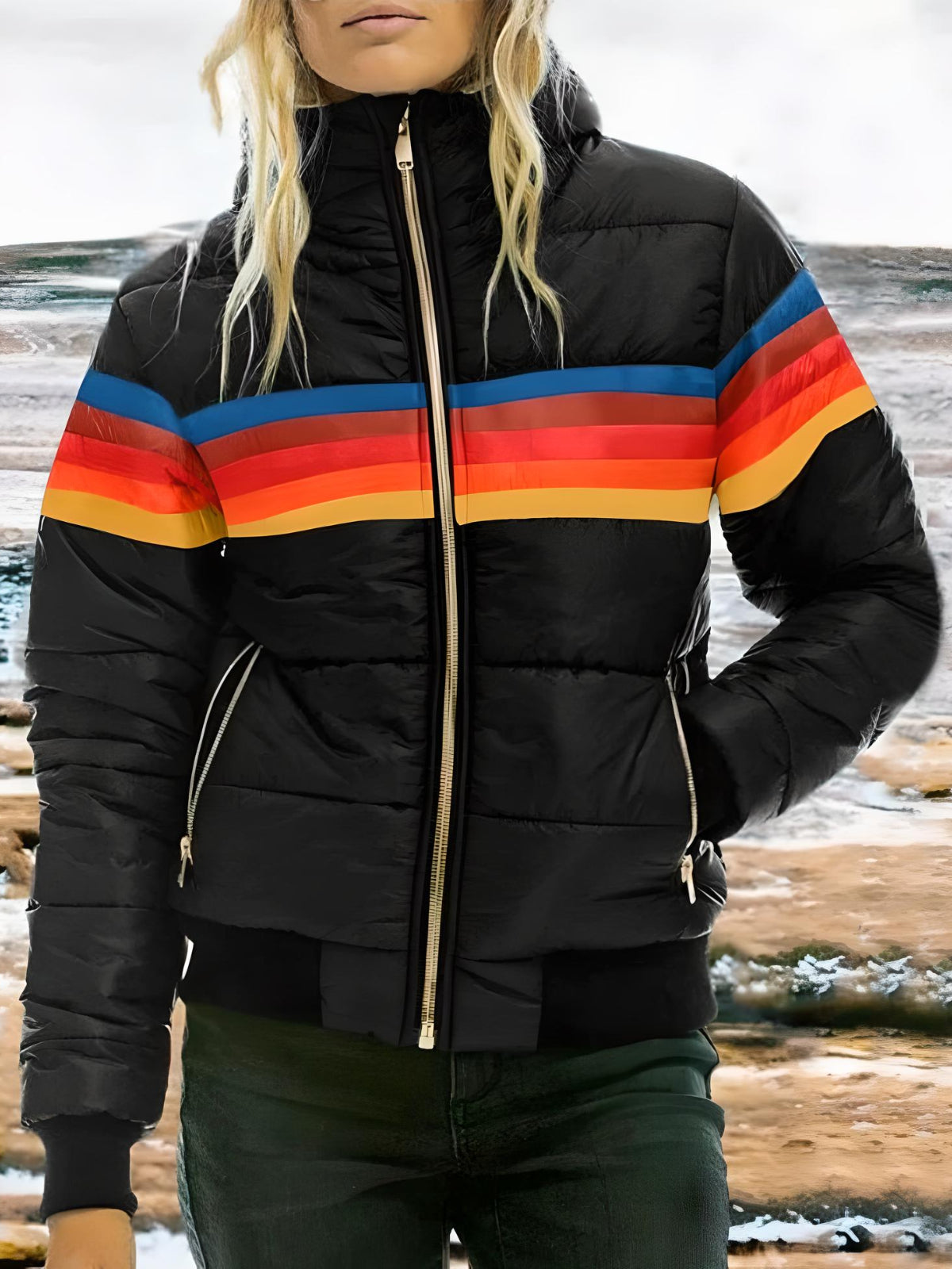 Sudadera Capucha Arcoíris Cálida y Acogedora