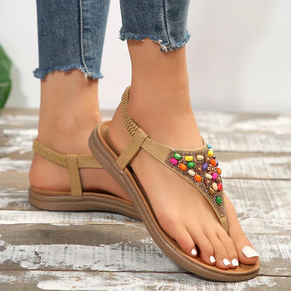 Sandalias Boho Chic con Tacón Bajo - Vestiria