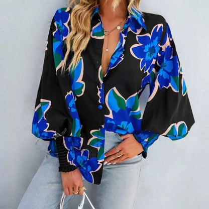 Blusa Polo Estampada Farolillos Elegante Mujer