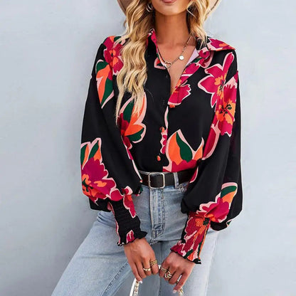 Blusa Polo Estampada Farolillos Elegante Mujer - Vestiria