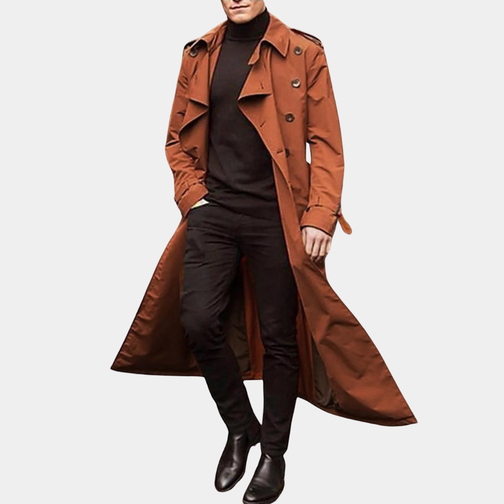 Abrigo Trench Clásico Hombre Cinturón Ajustable - Vestiria