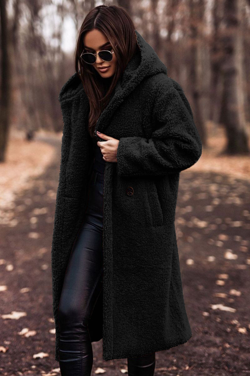Chaquetón mujer capucha suave cálido