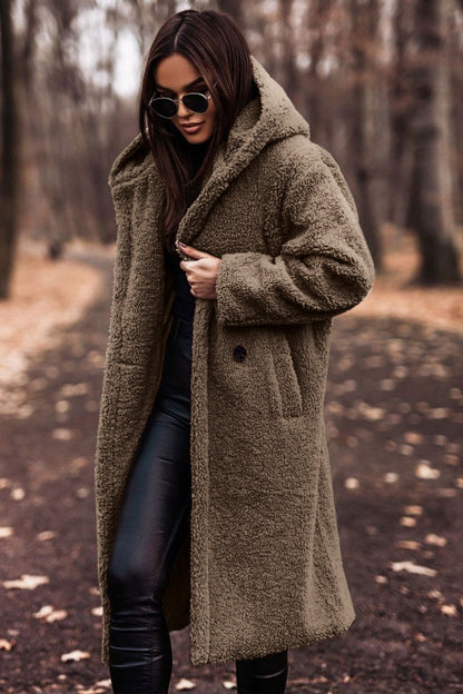 Chaquetón mujer capucha suave cálido