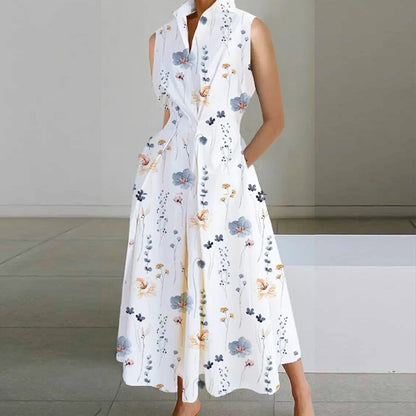 Vestido Mujer Estampado Chic Blanco Negro