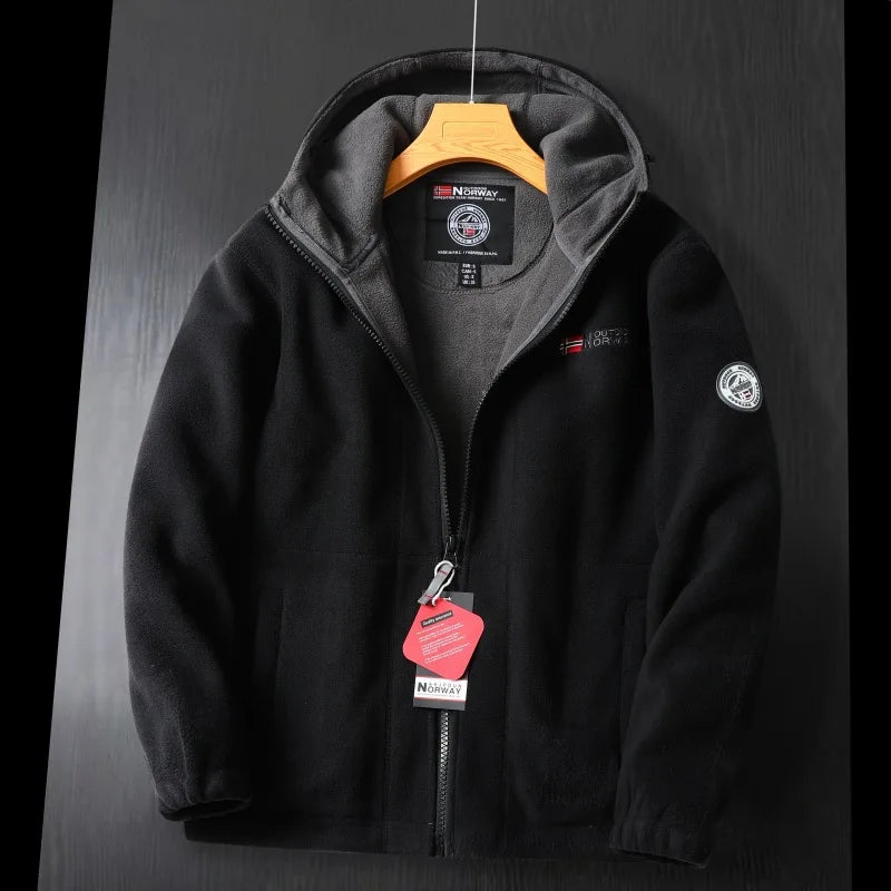 Chaqueta Hombre Invierno Polar Acogedora con Capucha