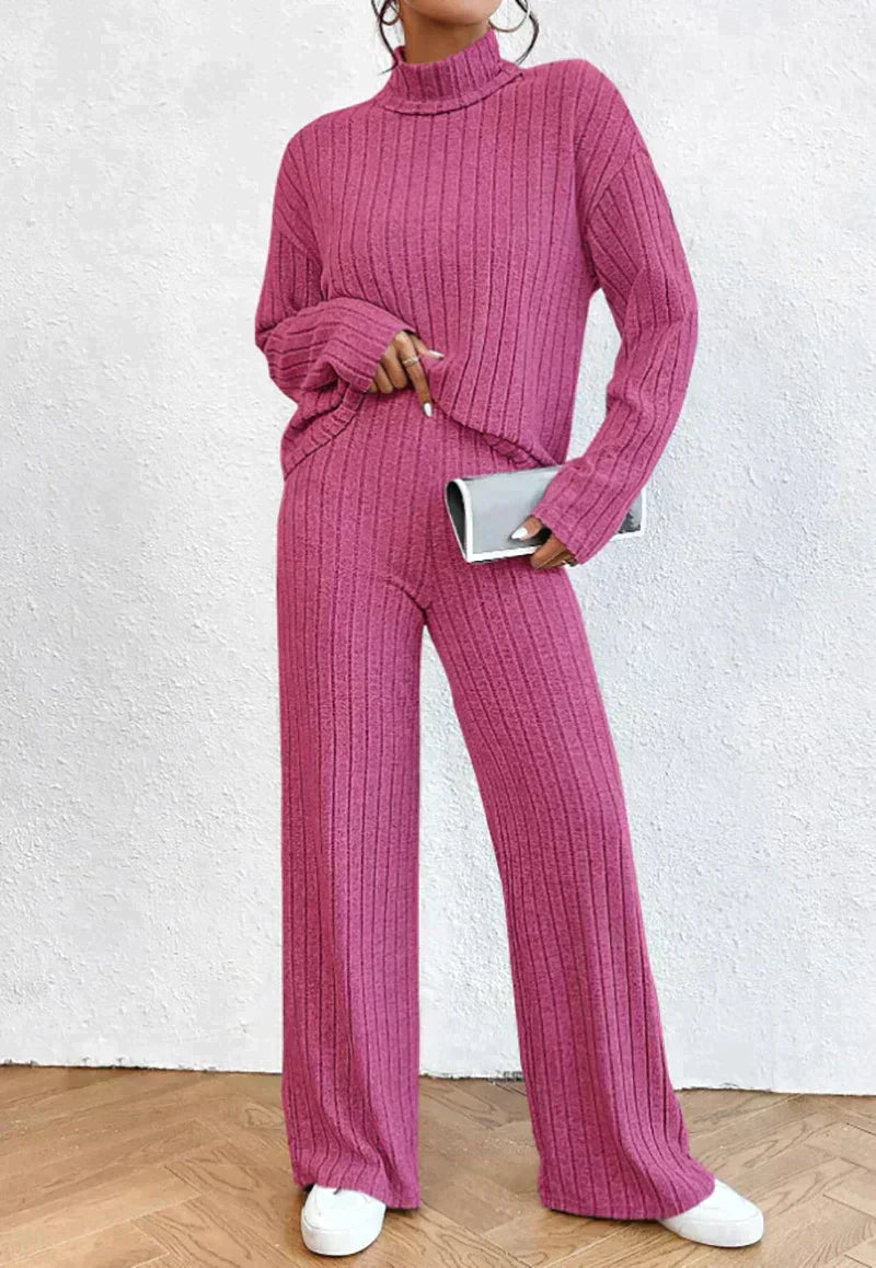 Pantalones y Jersey de Punto Cuello Alto Mujer - Vestiria