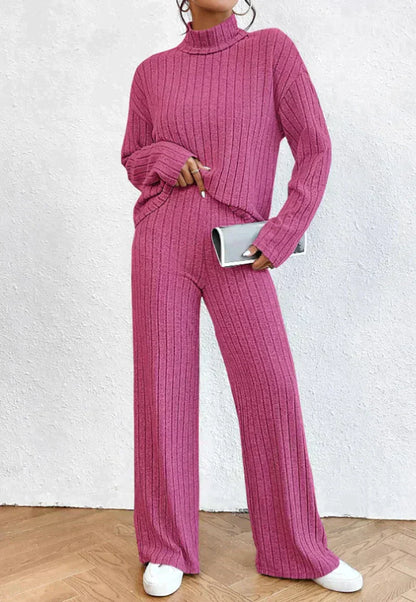 Pantalones y Jersey de Punto Cuello Alto Mujer - Vestiria