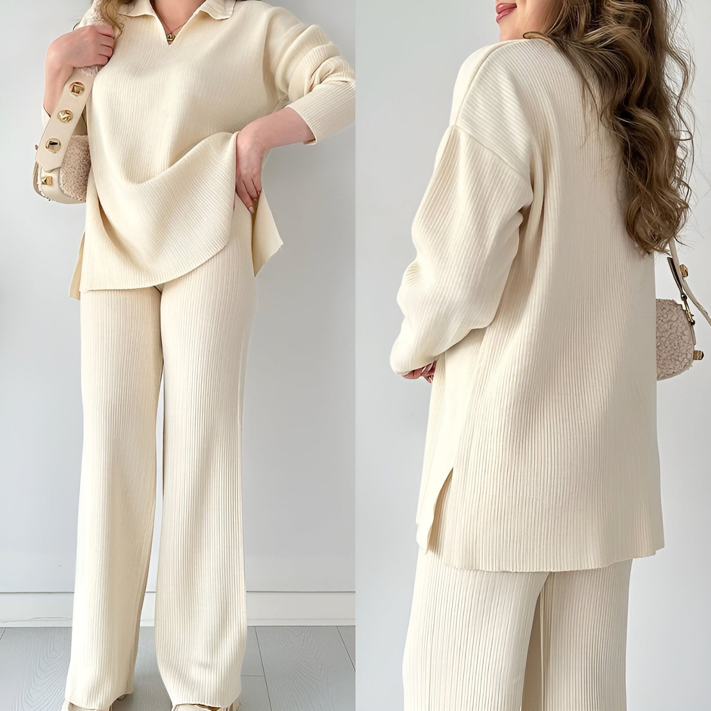 Conjunto Mujer Blusa Larga y Pantalón Elegante - Vestiria