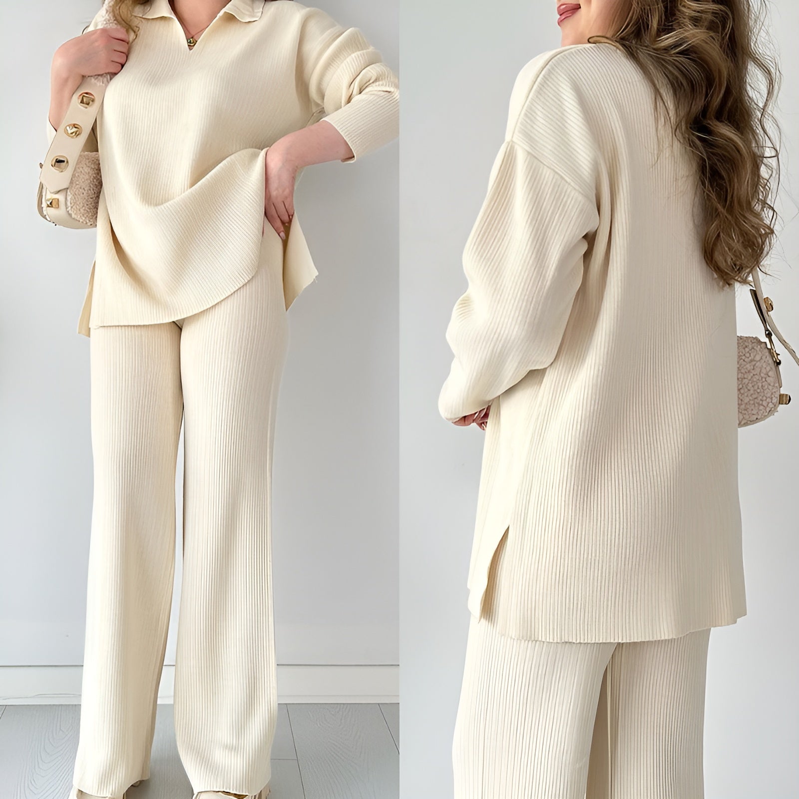 Conjunto Mujer Blusa Larga y Pantalón Elegante - Vestiria