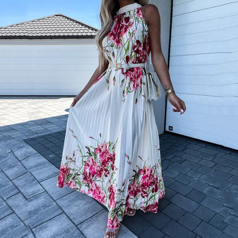 Vestido Floral Estampado con Volantes - Vestiria