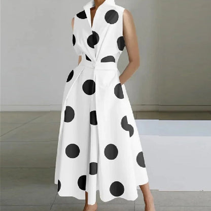 Vestido Mujer Estampado Chic Blanco Negro