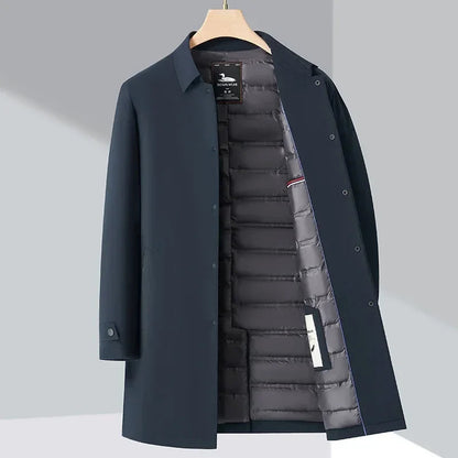 Abrigo Acolchado Hombre Largo Invierno Caliente