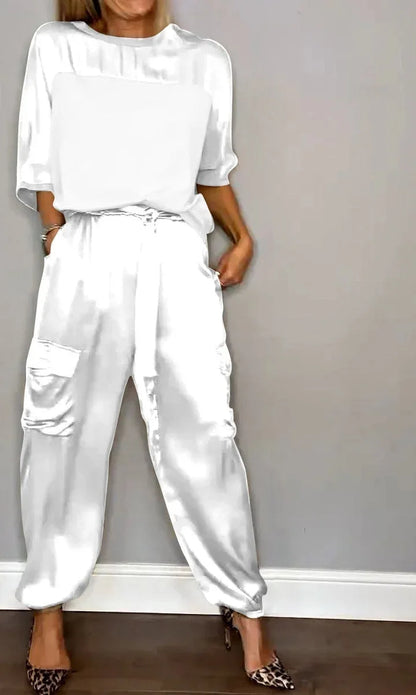 Pantalón cargo mujer con top holgado - Conjunto deportivo