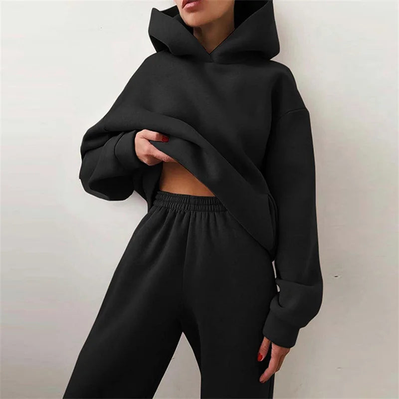 Conjunto Chándal Invierno Mujer Capucha Grande