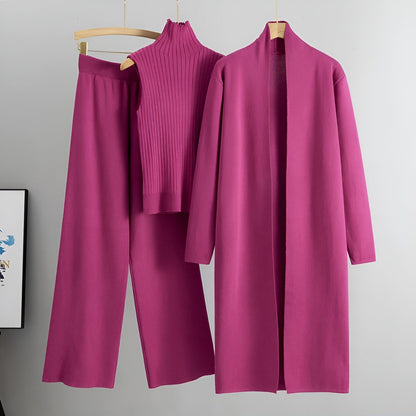 Conjunto Clásico de 3 Piezas Elegante Mujer