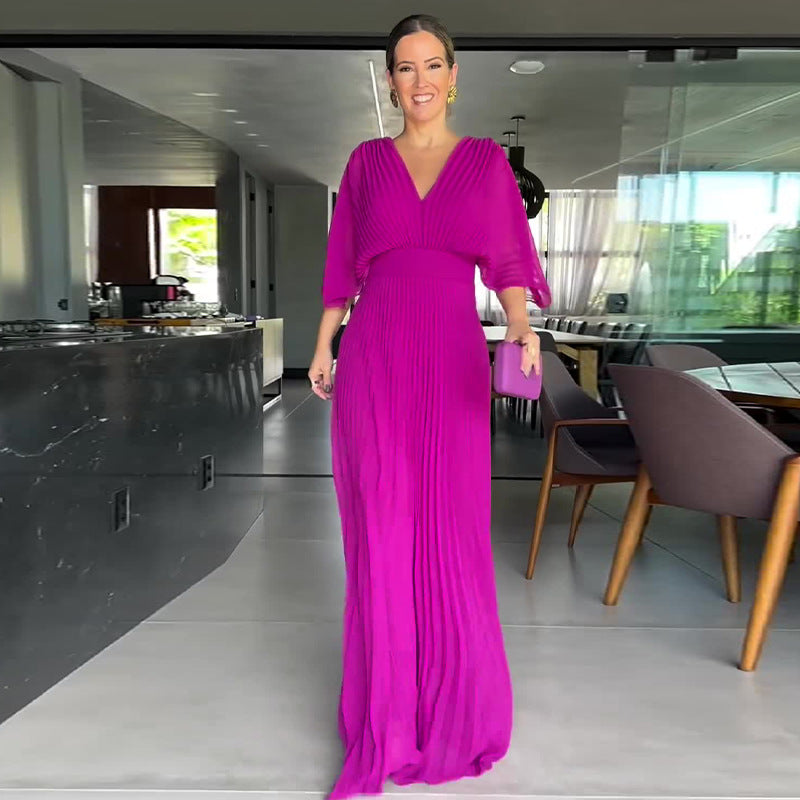 Vestido Ligero Canalé Escote en V