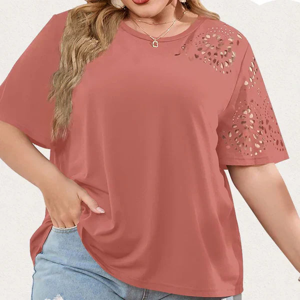 Camiseta Mujer Escote Gasa Romántica