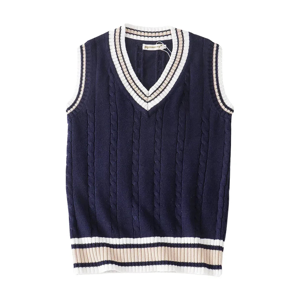 Chaleco Punto Grueso Cuello V Masculino