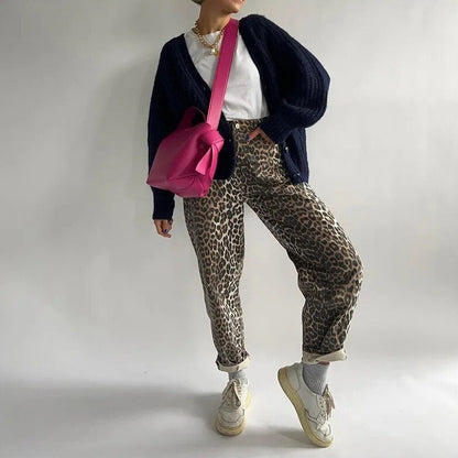 Vaqueros Moda Leopardo Elegantes