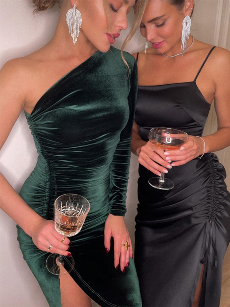Vestido Noche Elegante Terciopelo Mujer