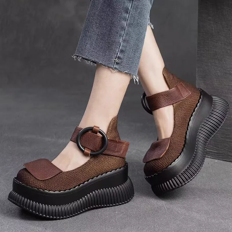 Sandalias de Verano con Plataforma Alta - Vestiria