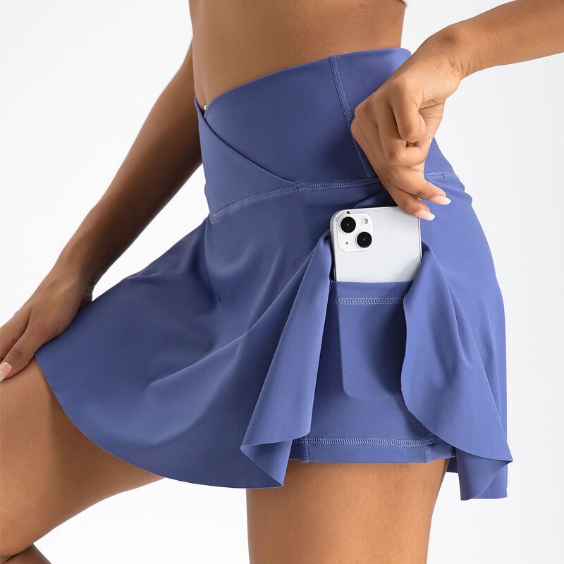 Falda Deportiva Mujer con Bolsillos Elástica