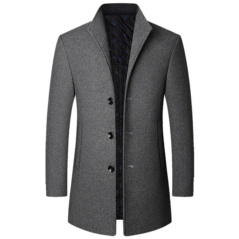 Abrigo Invierno Hombre Clásico Botones