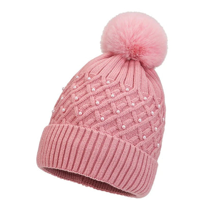 Gorro Tejido Mujer Pompón Abrigado