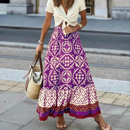 Falda Maxi Mujer Verano Cintura Alta