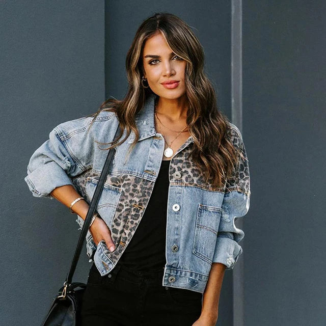 Chaqueta vaquera estilo Leopardo Fashion - Vestiria