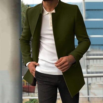 Abrigo Hombre Cuero Otoño Clásico