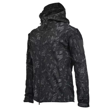 Chaqueta Táctica Hombre Impermeable con Capucha