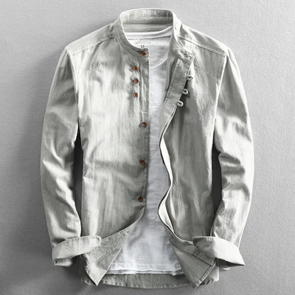 Camisa Manga Larga Estilo Japonés para Hombre