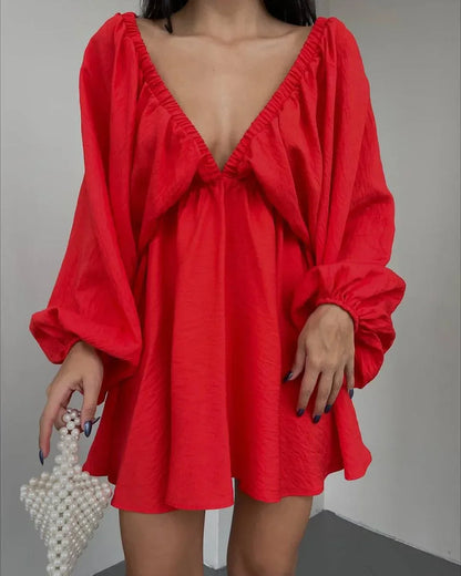Vestido Fiesta Escote en V Elegante