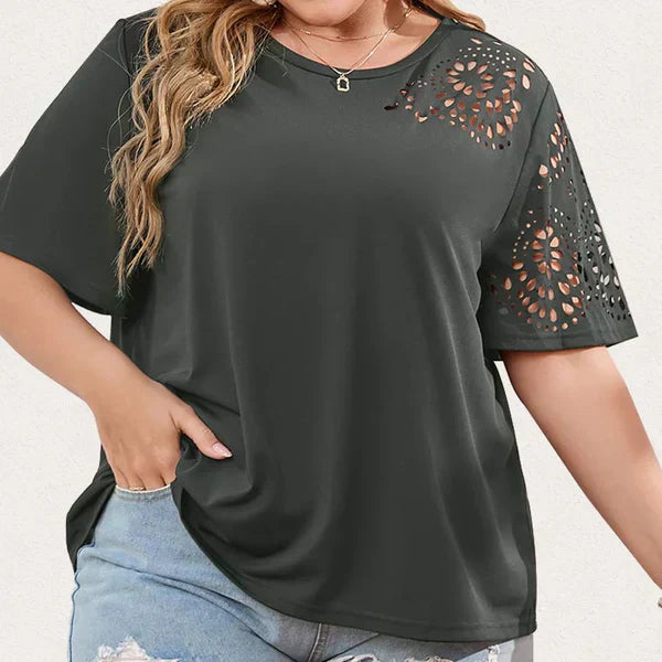 Camiseta Mujer Escote Gasa Romántica