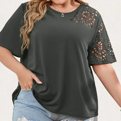 Camiseta Mujer Escote Gasa Romántica